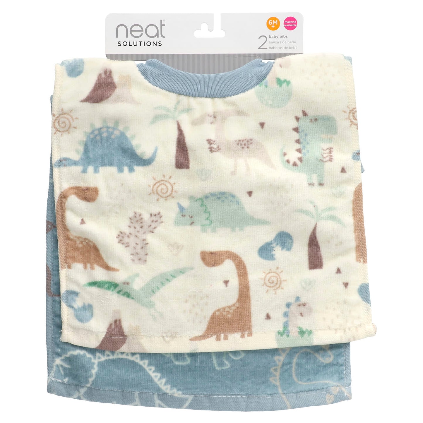 Neat Solutions, Baby Bibs, 6M+, Dinosaurs, 2 Count - Image 1