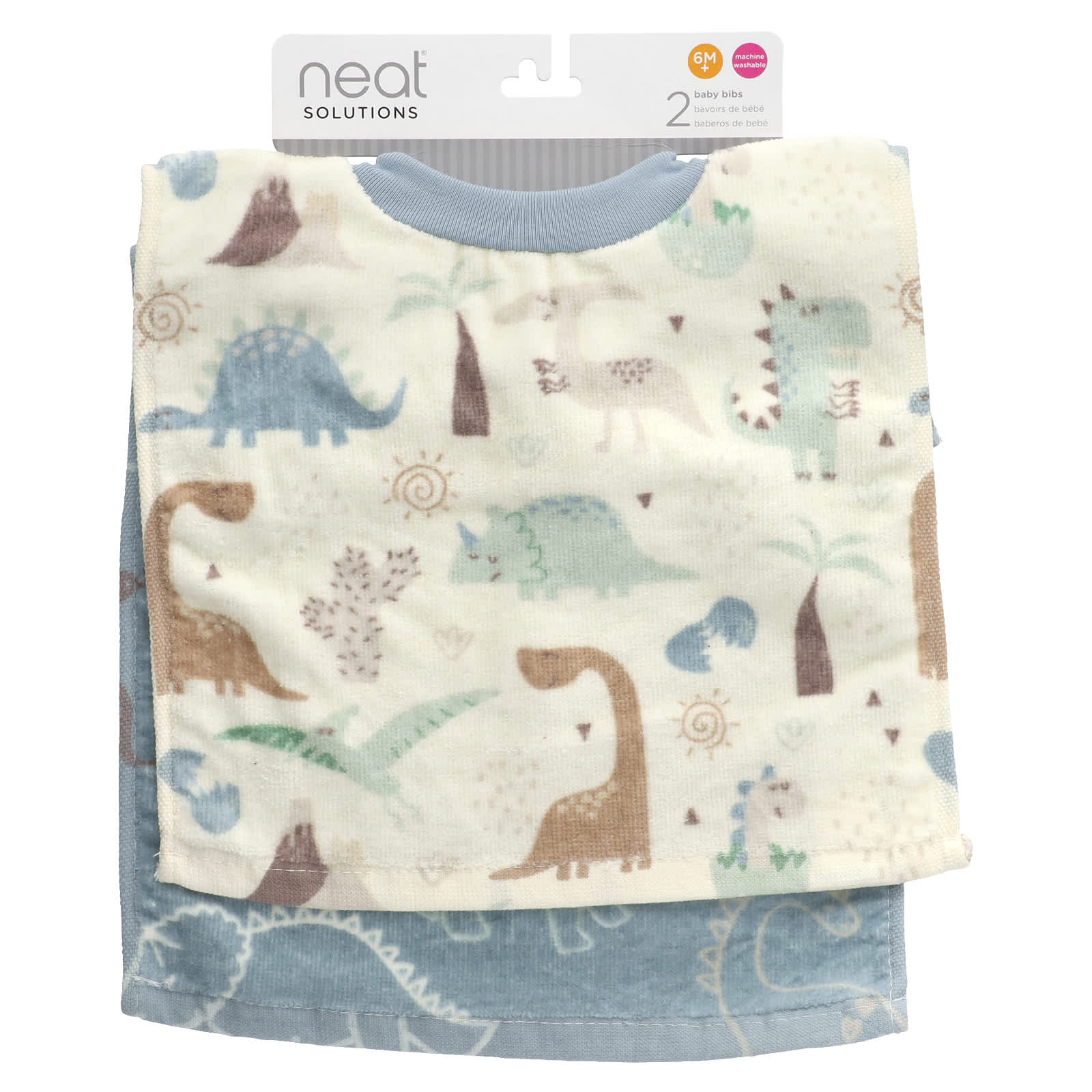 Neat Solutions, Baby Bibs, 6M+, Dinosaurs, 2 Count - Image 1