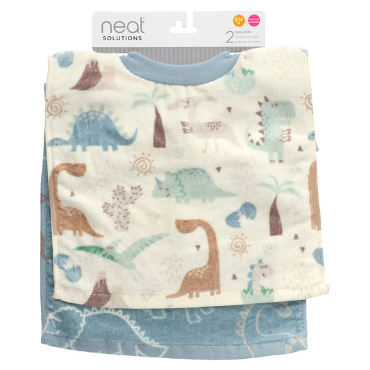 Neat Solutions, Baby Bibs, 6M+, Dinosaurs, 2 Count - Image 1