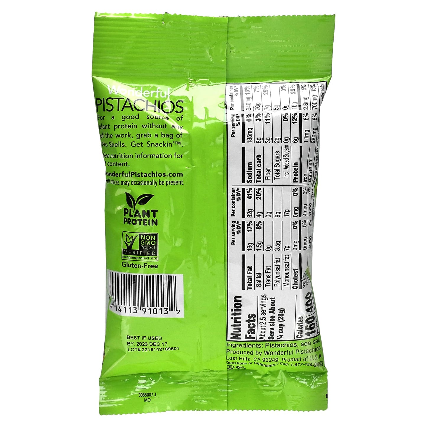 Wonderful Pistachios, Roasted & Salted, No Shells, 2.5 oz (70 g) - Image 2