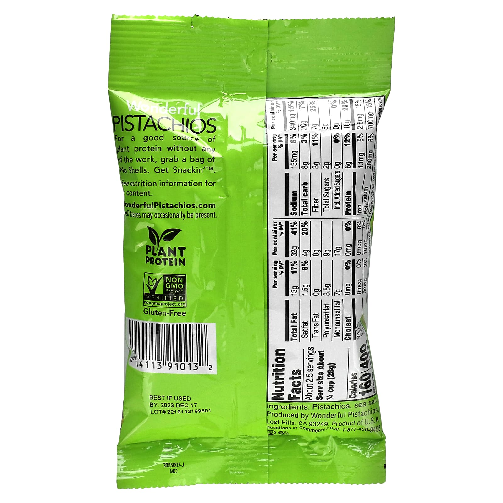 Wonderful Pistachios, Roasted & Salted, No Shells, 2.5 oz (70 g) - Image 2