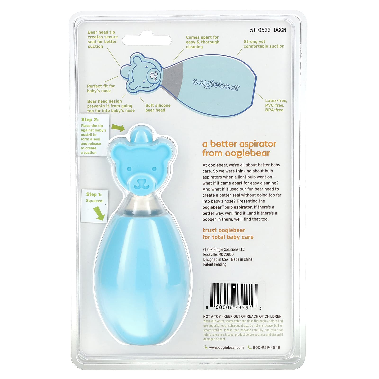 oogiebear, Bulb Aspirator, Blue, 1 Aspirator - Image 2
