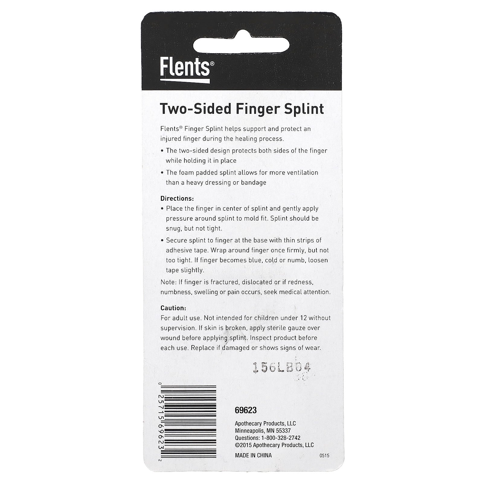Flents Finger Splint Support for Injured Fingers, Medium, 1 Count - Image 2