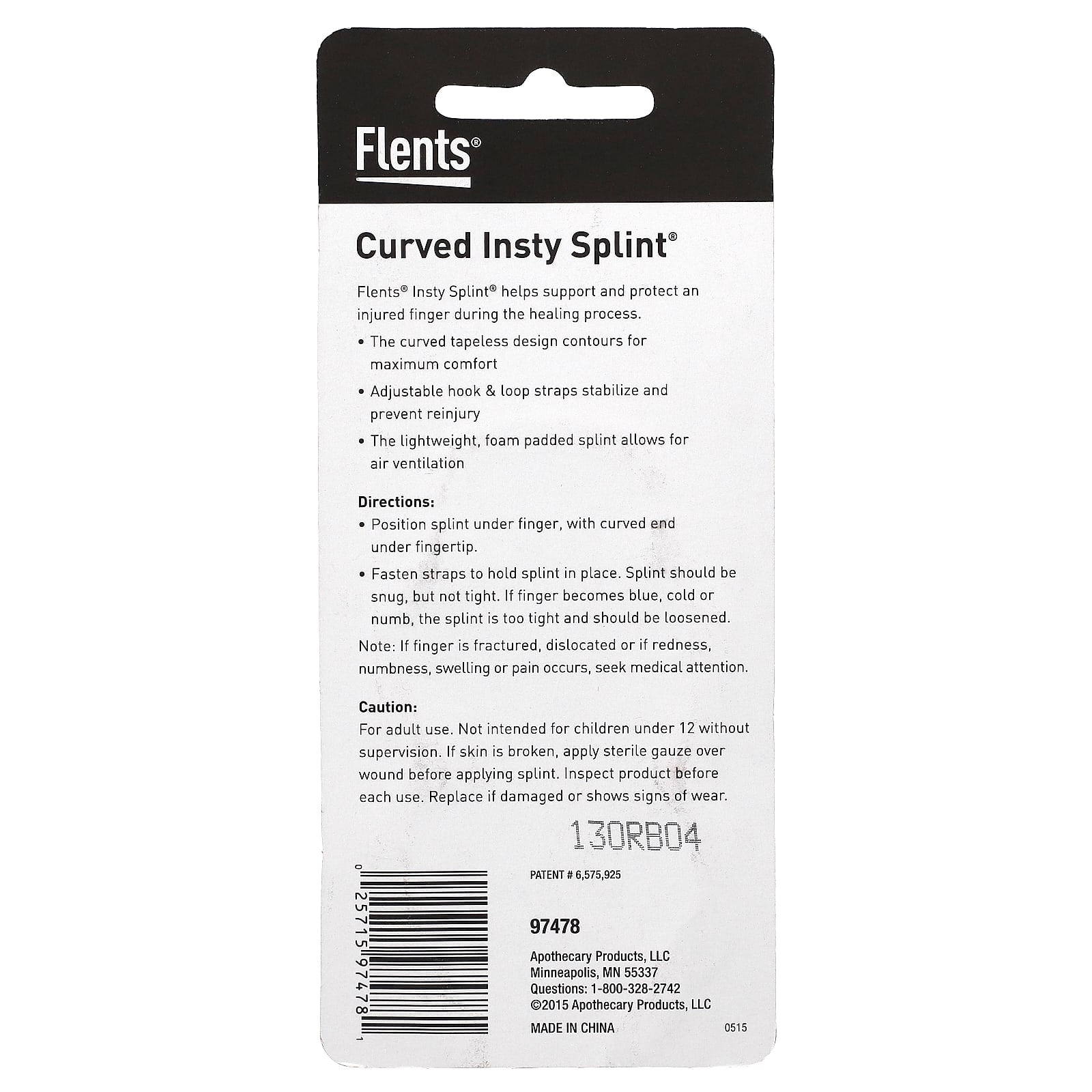 Flents Insty Splint Curved Finger Support for Adults - Image 2