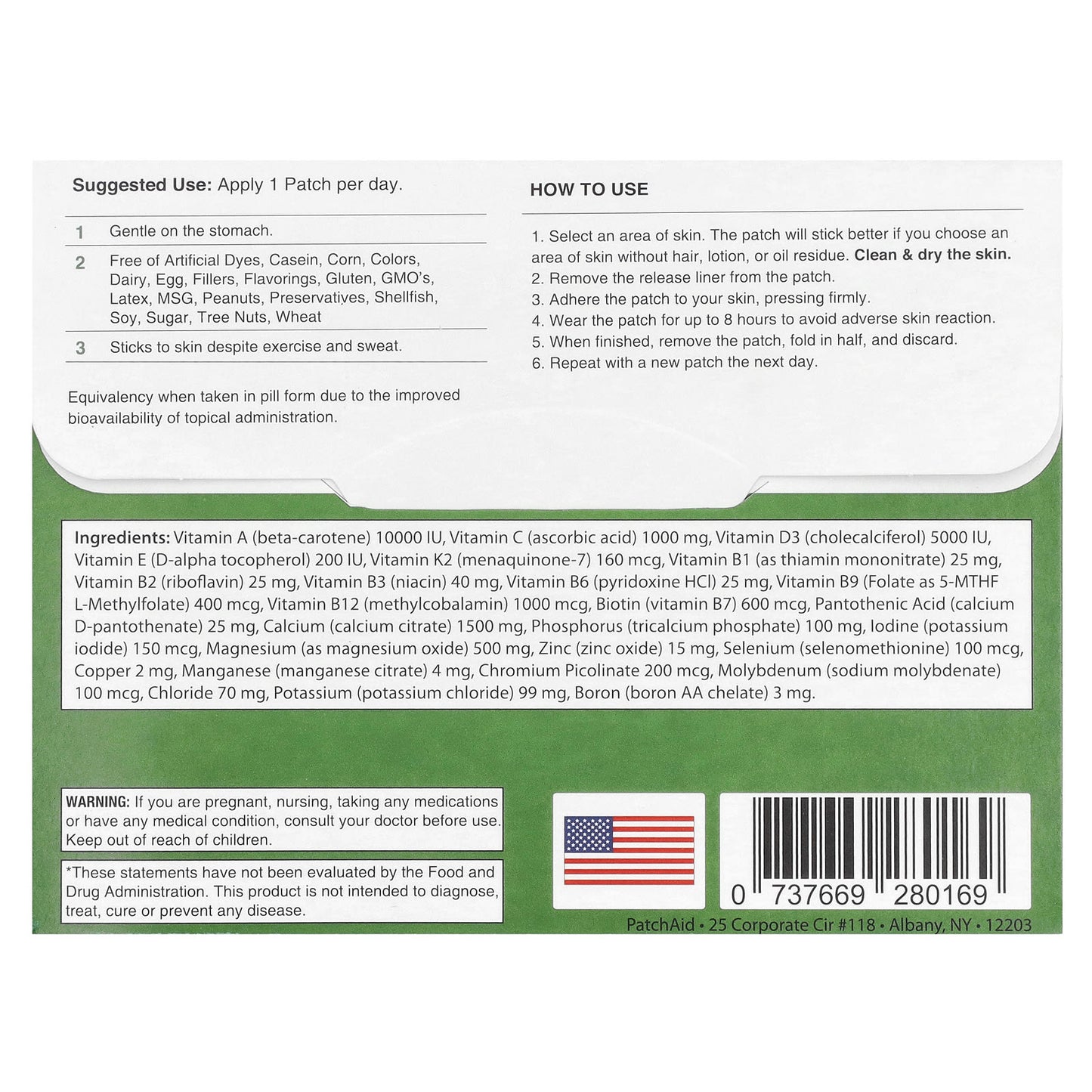 PatchAid, Multivitamin Patch without Iron , 30 Patches - Image 2
