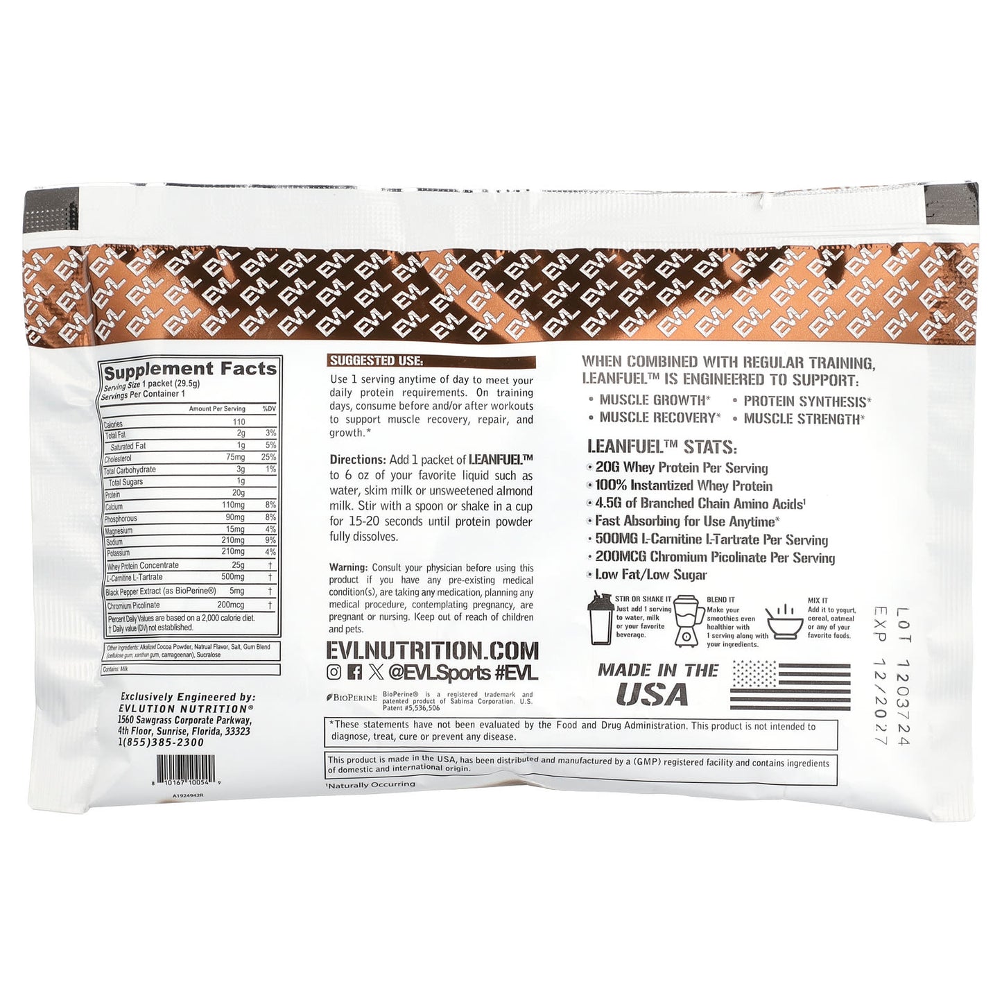 EVLution Nutrition LeanFuel 100% Whey Protein & Weight Loss Supplement - Image 2