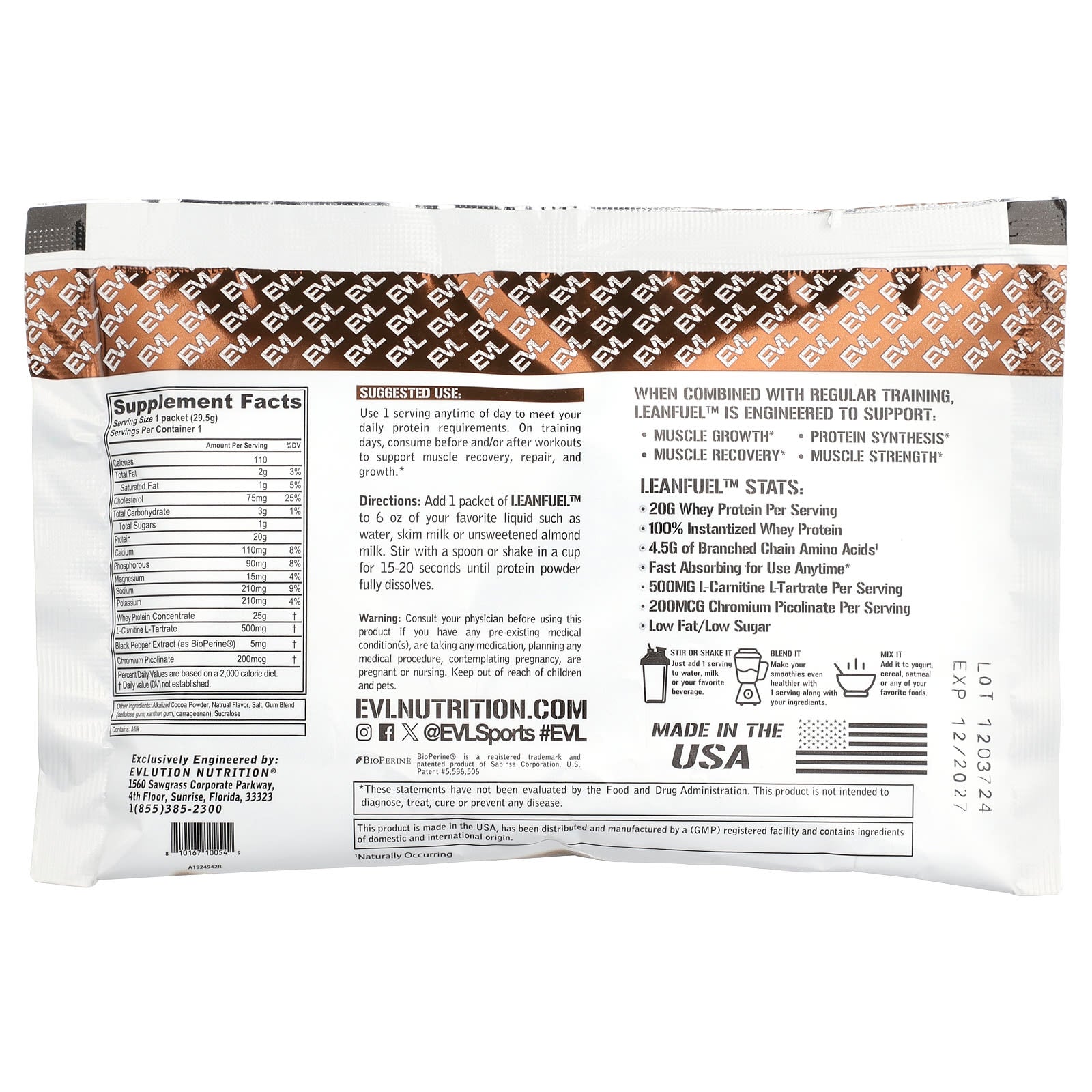 EVLution Nutrition LeanFuel 100% Whey Protein & Weight Loss Supplement - Image 2