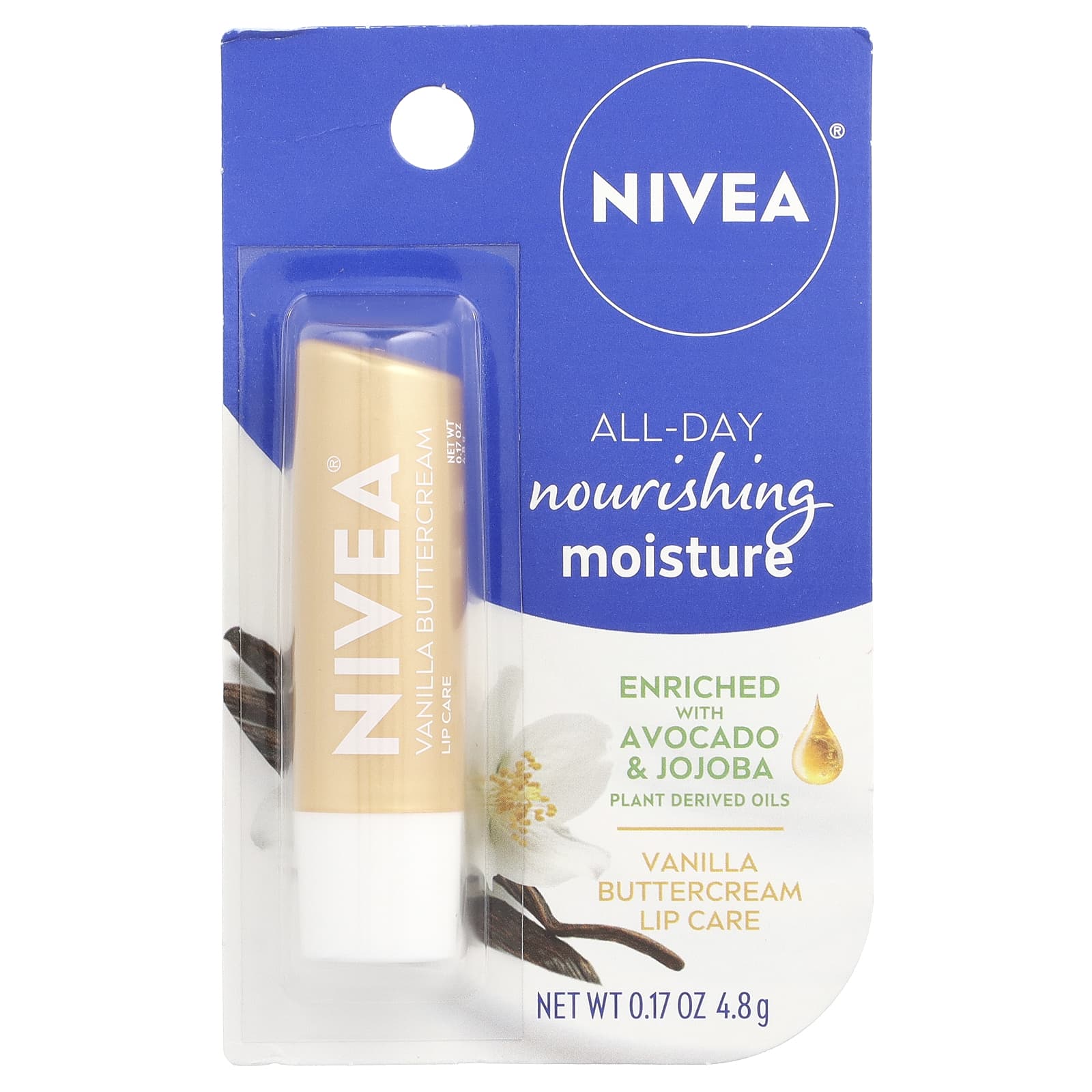 Nivea, All-Day Nourishing Moisture, Lip Care, Vanilla Buttercream , 0.17 oz (4.8 g) - Image 2