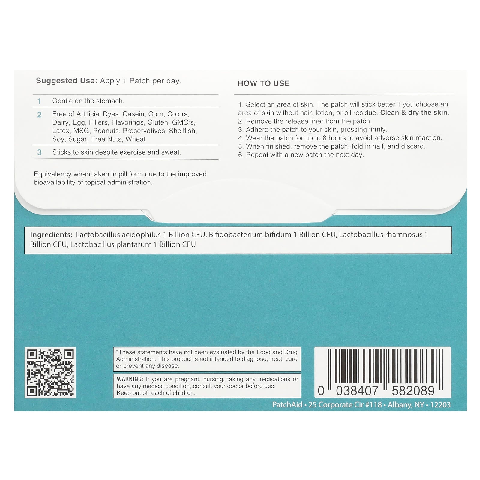 PatchAid, Probiotic Patch , 30 Patches