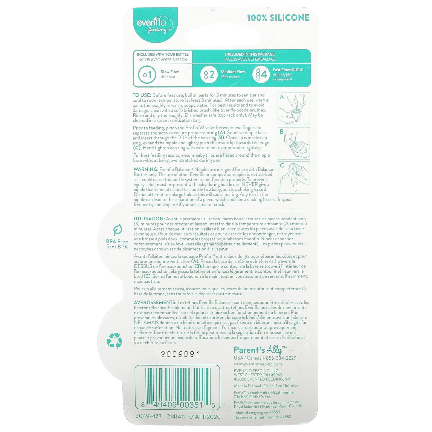 Evenflo Balance Bottles - Medium Flow Combo Pack - Image 2