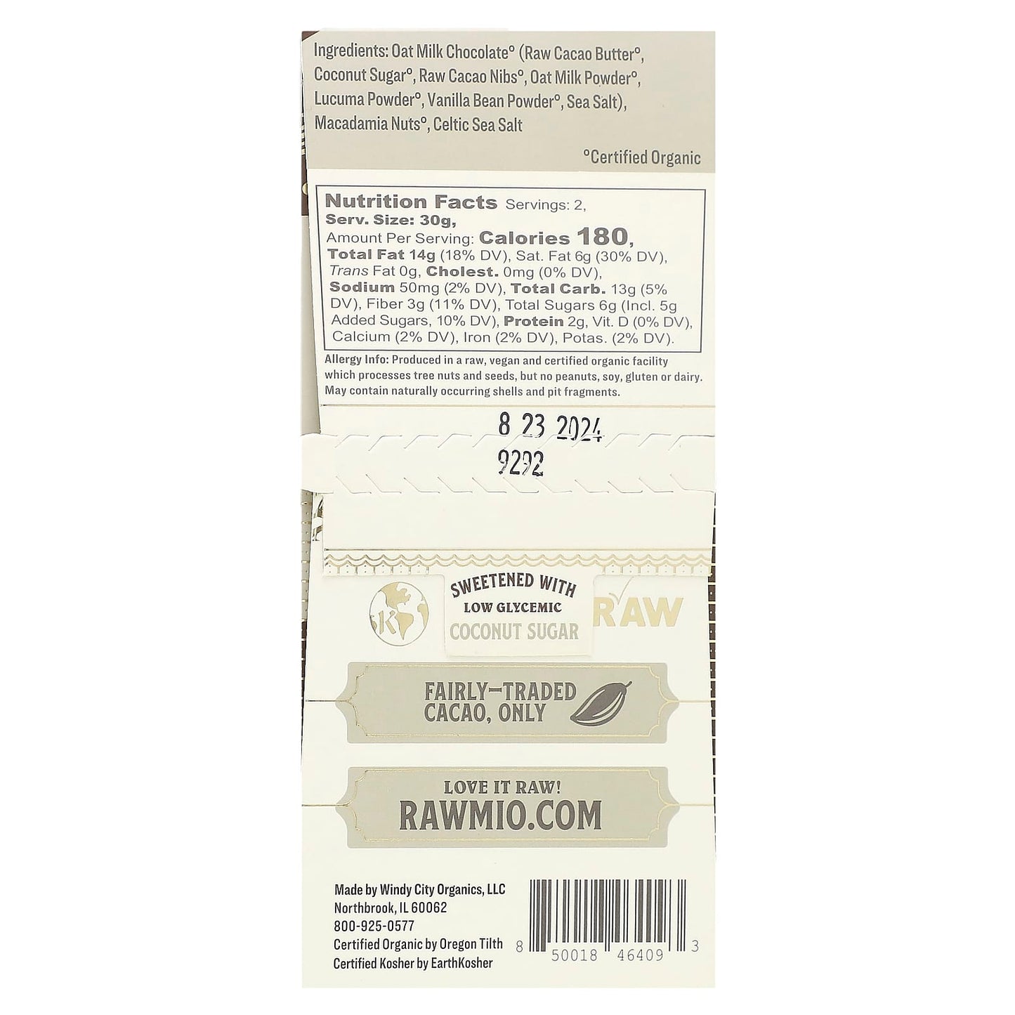 Rawmio, Macadamia Sea Salt Bark, 2.12 oz (60 g) - Image 2