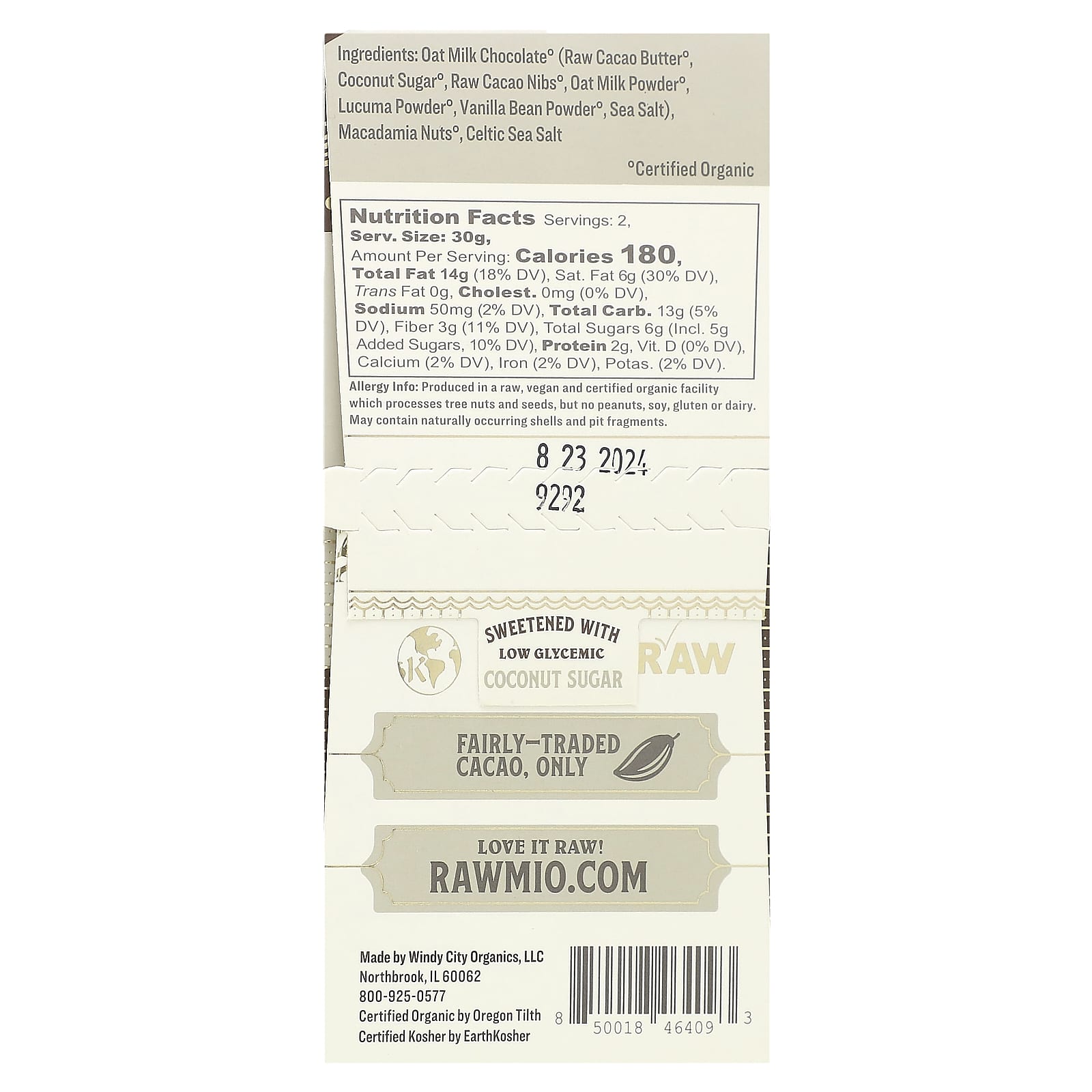 Rawmio, Macadamia Sea Salt Bark, 2.12 oz (60 g) - Image 2