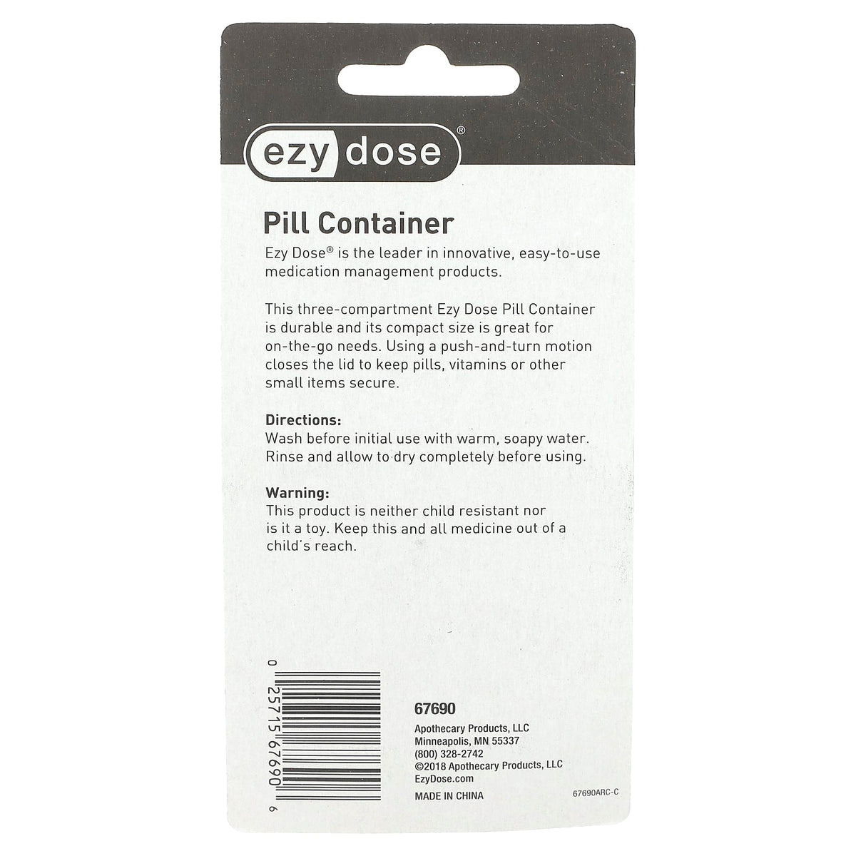 Three-Compartment Ezy Dose Pill Container - Easy Medication Management - Image 2