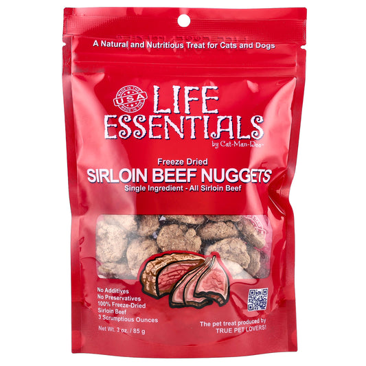 Nourishing Freeze-Dried Sirloin Beef Nuggets for Cats & Dogs by Cat-Man-Doo - Image 1