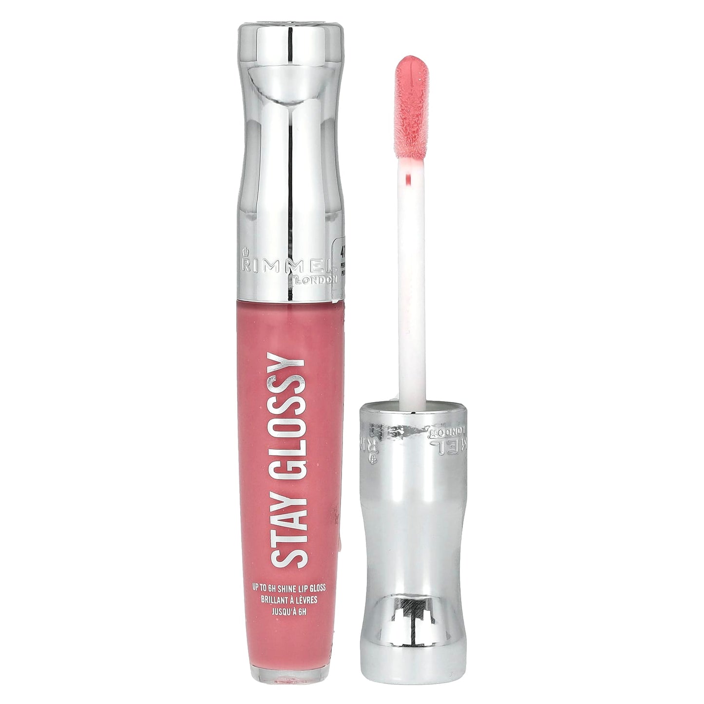 Rimmel London, Stay Glossy Lip Gloss, 470 Perfect Peony, 0.18 oz (5.5 ml) - Image 1