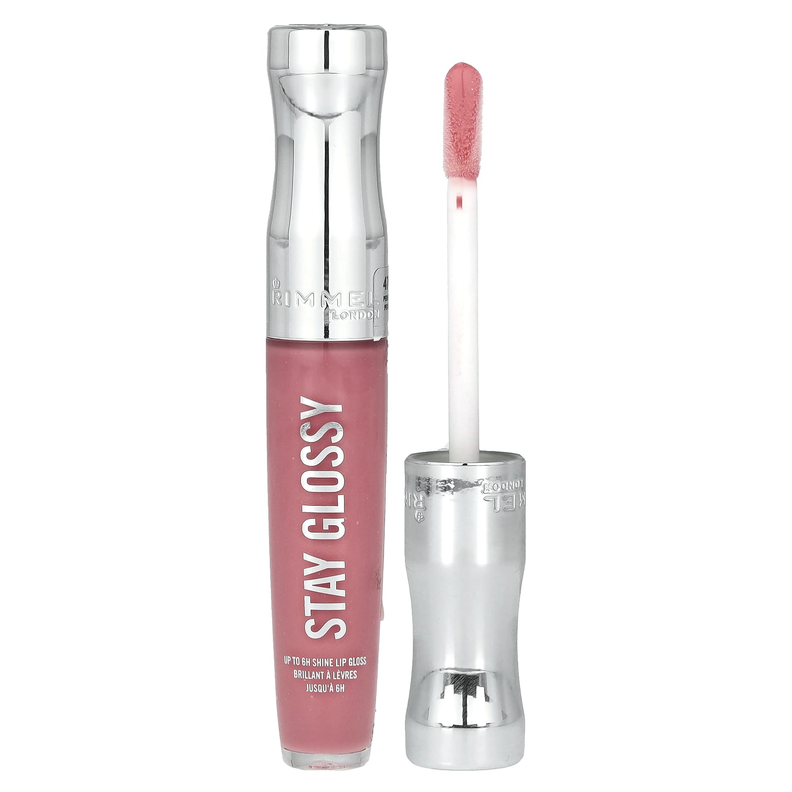 Rimmel London, Stay Glossy Lip Gloss, 470 Perfect Peony, 0.18 oz (5.5 ml) - Image 1