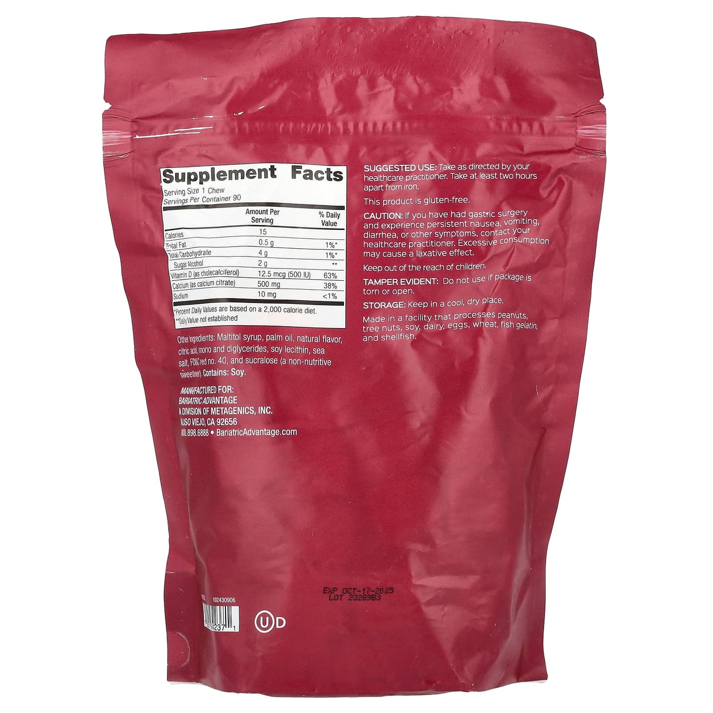 Bariatric Calcium Citrate Chewy Bites for Sugar-Free Nutrition - Image 2
