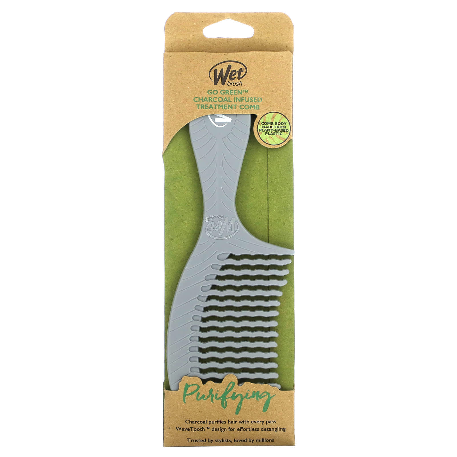 Wet Brush, Go Green Charcoal Infused Treatment Comb, Purifying , 1 Brush - Image 2