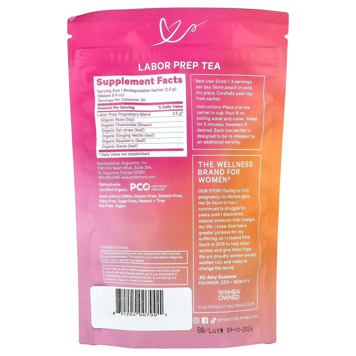 Pink Stork, Labor Prep Tea, Sweet Floral, 15 Sachets, 1.3 oz (37.5 g) - Image 2