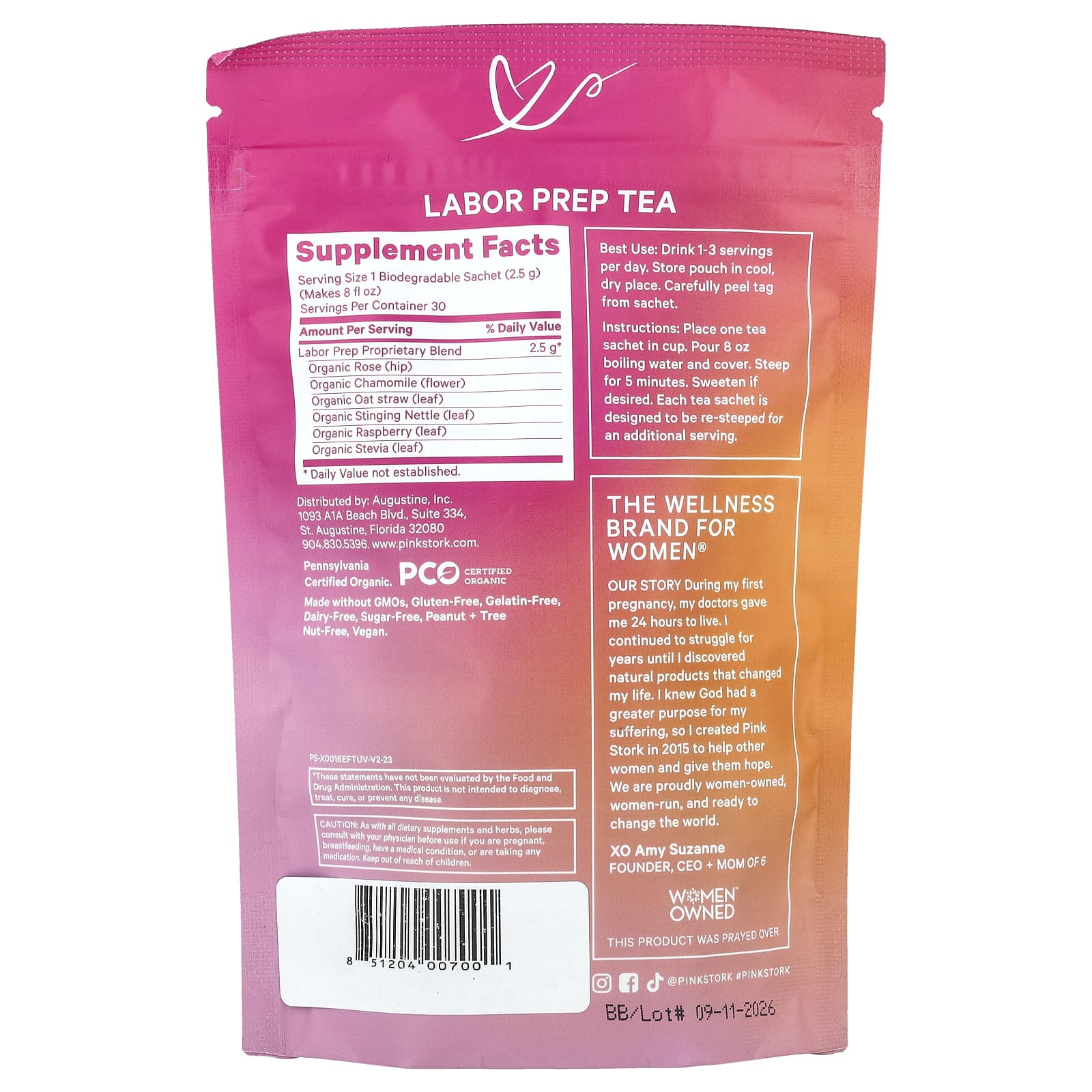 Pink Stork, Labor Prep Tea, Sweet Floral, 15 Sachets, 1.3 oz (37.5 g) - Image 2