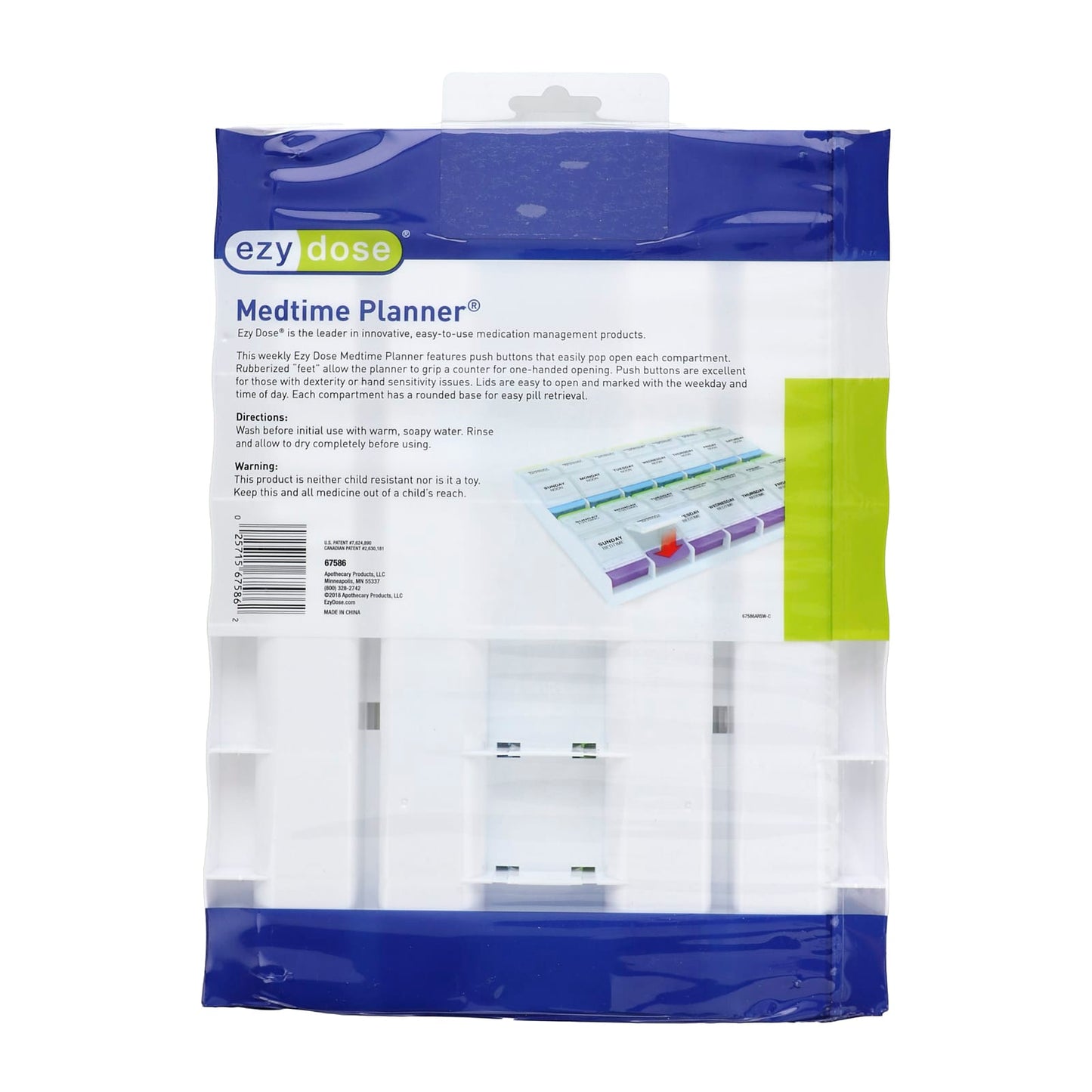 Ezy Dose Weekly Medication Planner with Push Buttons, 3XL - Image 2