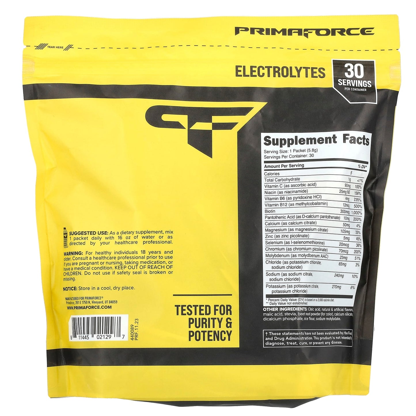 Primaforce, Electrolytes, Advanced Hydration Complex, Tropical Punch, 30 Packets, 0.2 oz (5.8 g) Each - Image 2