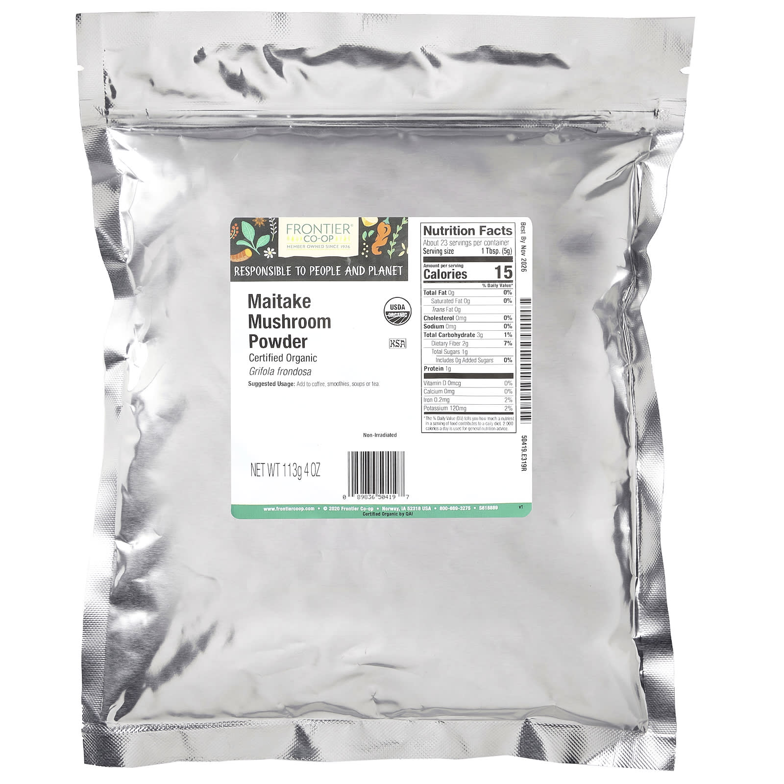 Organic Maitake Mushroom Powder by Frontier Co-op, 4 oz - Image 2
