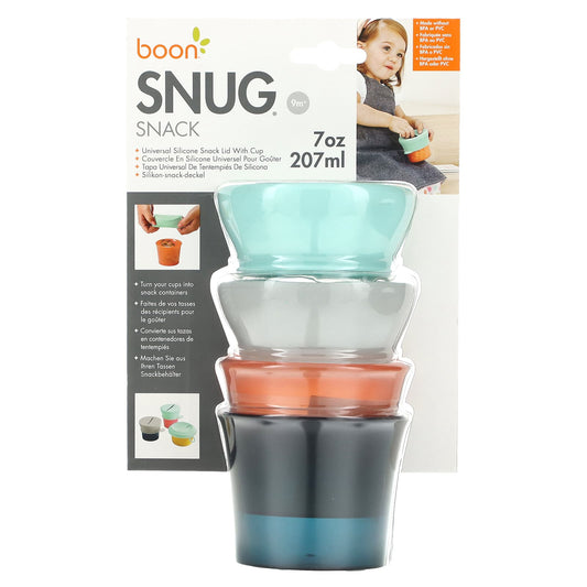 Snug Snack Silicone Lids for Spill-Proof Snacking - 2 Cups & 2 Lids - Image 1