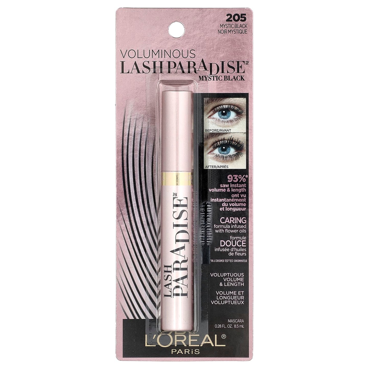 L'Oréal, Voluminous Lash Paradise™ Mascara, 205 Mystic Black, 0.28 fl oz (8.5 ml) - Image 2