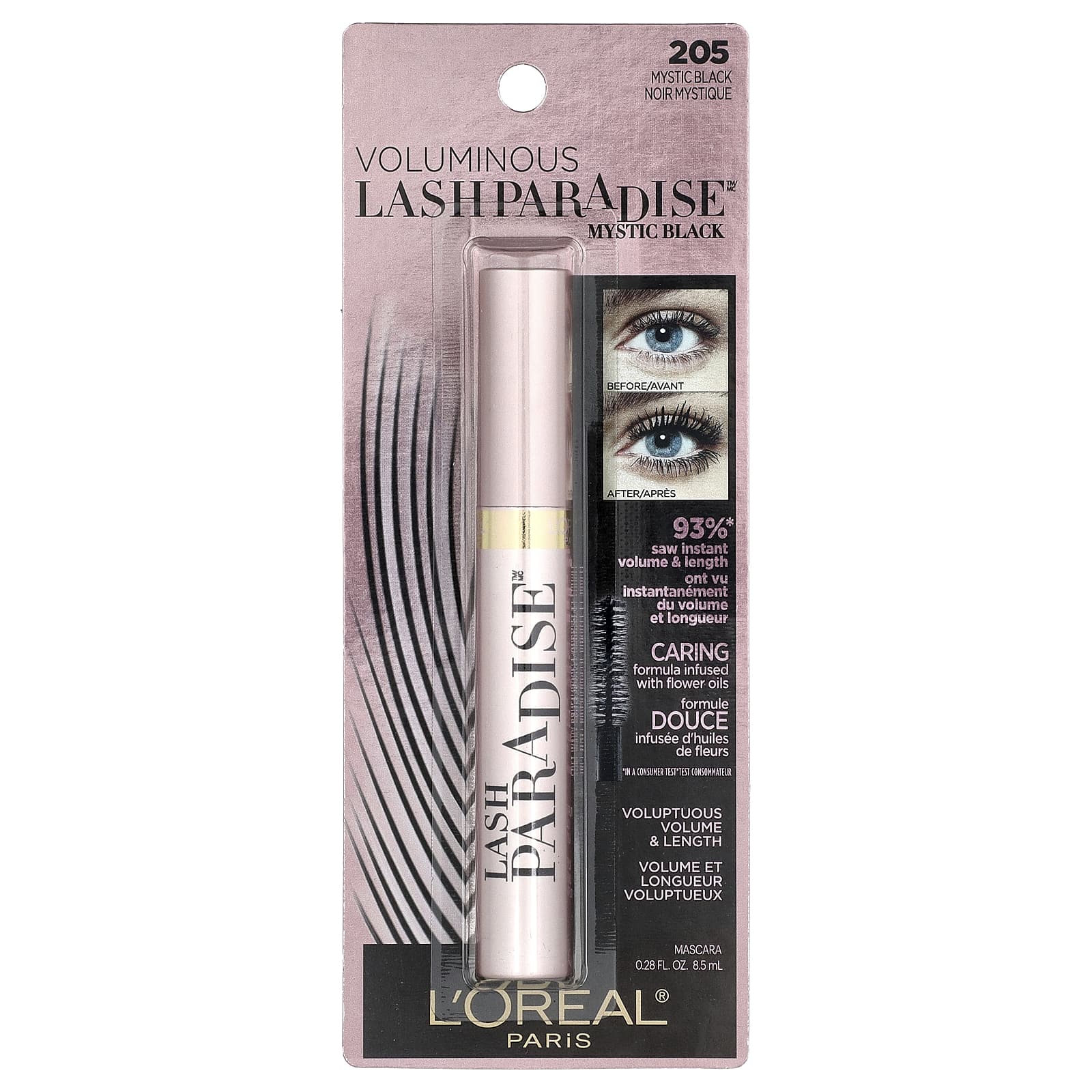 L'Oréal, Voluminous Lash Paradise™ Mascara, 205 Mystic Black, 0.28 fl oz (8.5 ml) - Image 2