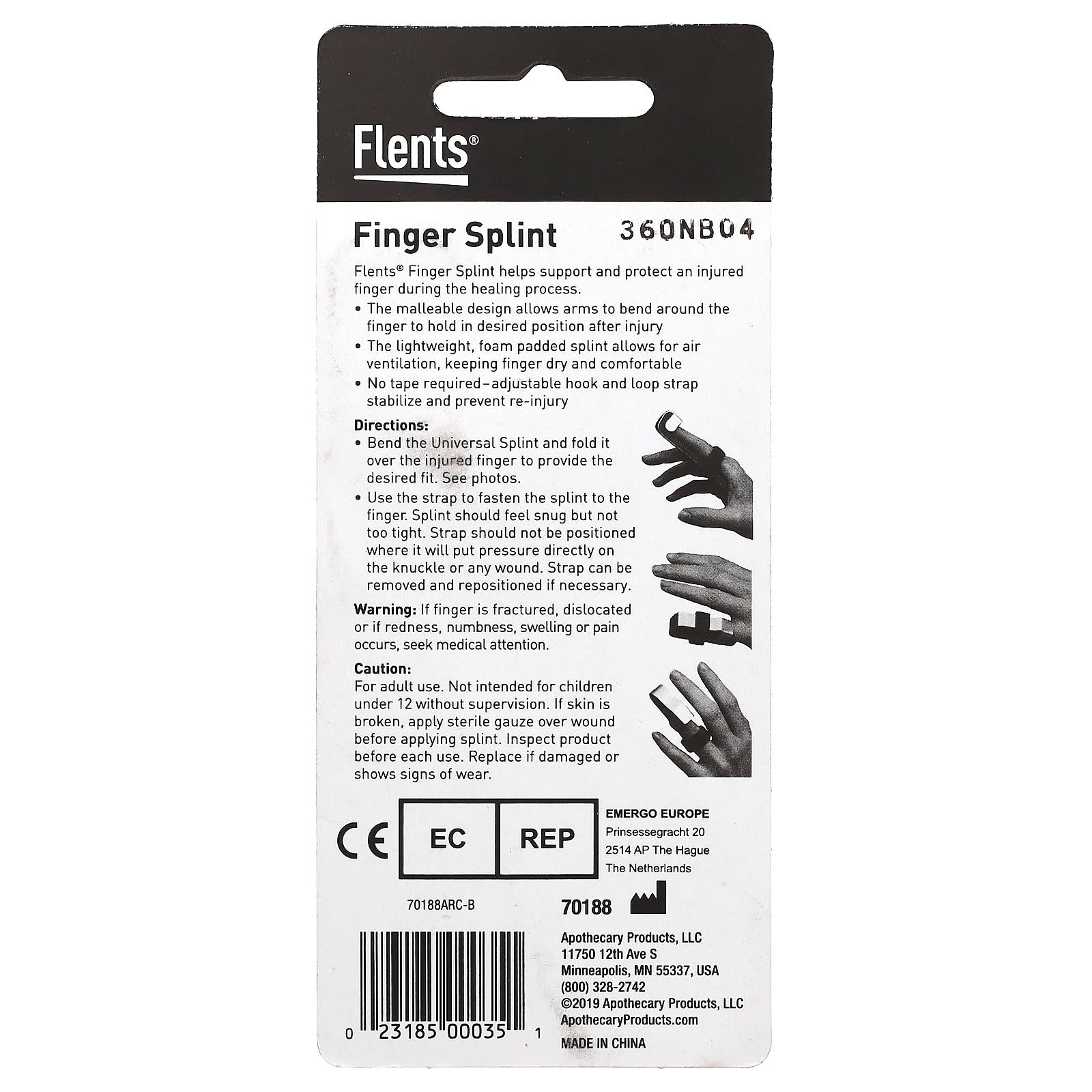 Flents Finger Splint Universal Support and Protection - Image 2