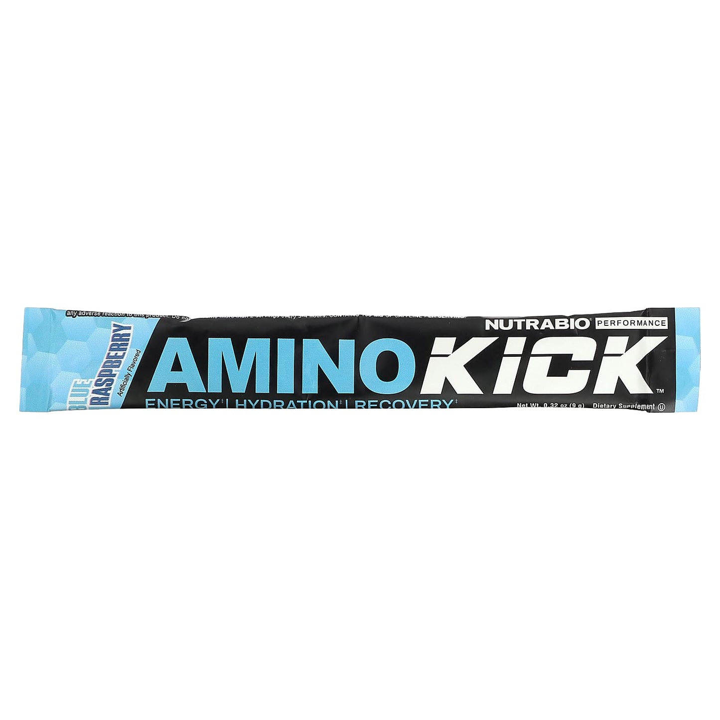 NutraBio, Amino Kick, Blue Raspberry, 1 Stick Pack, 0.32 oz (9 g) - Image 1