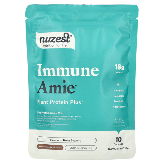 Nuzest, Immune Amie™, Plant Protein Plus+, Natural Chocolate, 8.8 oz (250 g) - Image 1