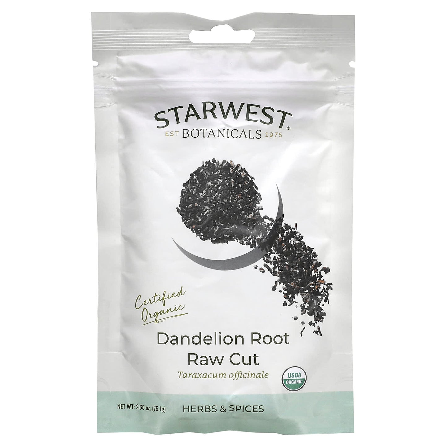 Starwest Botanicals, Organic Dandelion Root, Raw Cut, 2.65 oz (75.1 g) - Image 1