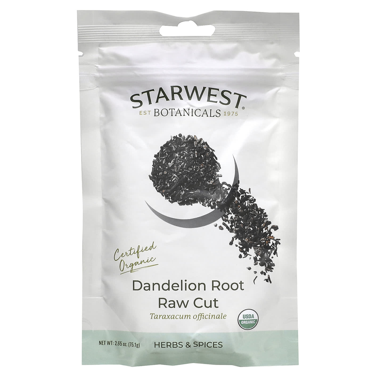 Starwest Botanicals, Organic Dandelion Root, Raw Cut, 2.65 oz (75.1 g) - Image 1