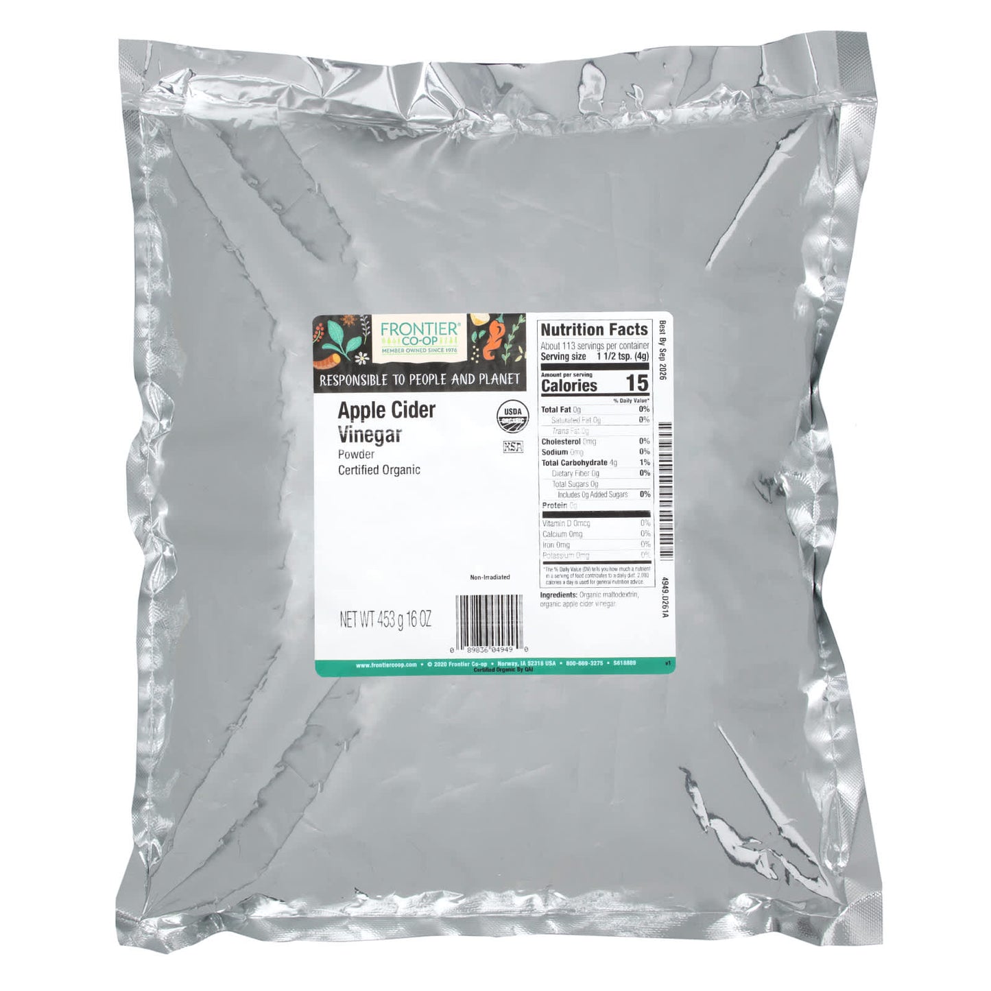 Organic Apple Cider Vinegar Powder by Frontier Co-op, 16 oz - Image 2