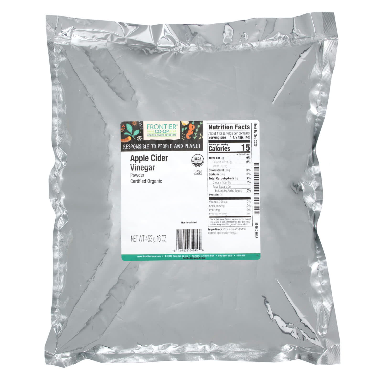 Organic Apple Cider Vinegar Powder by Frontier Co-op, 16 oz - Image 2