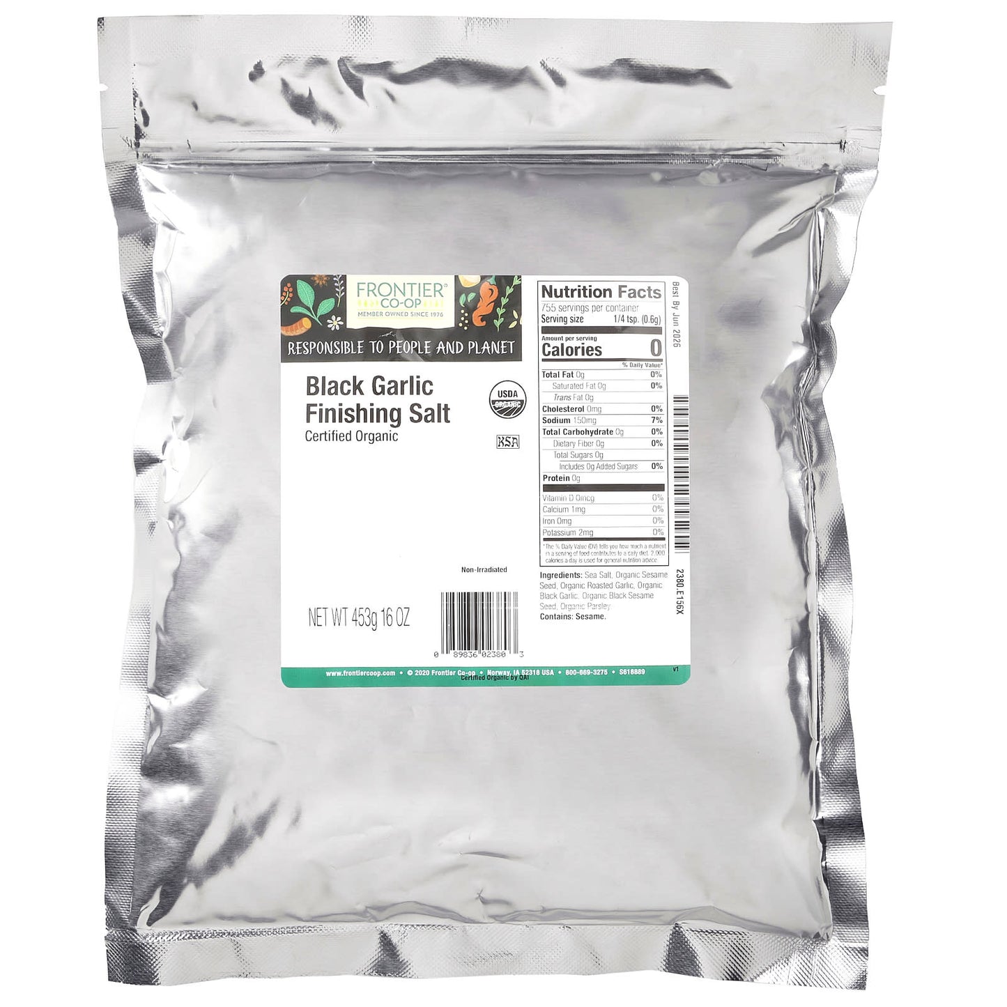 Elevate Your Flavors with Frontier Co-op Organic Black Garlic Finishing Salt, 16 oz - Image 2
