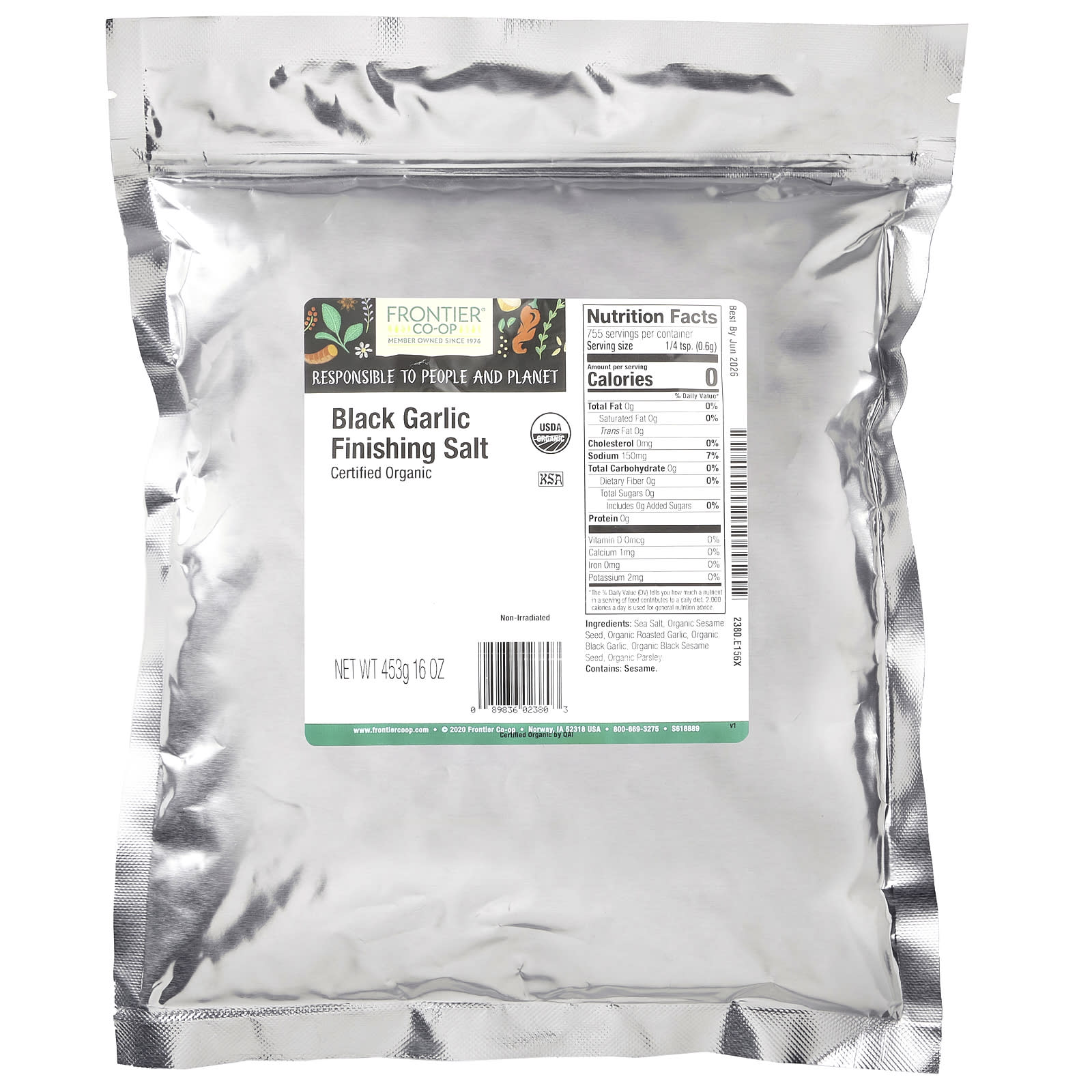 Elevate Your Flavors with Frontier Co-op Organic Black Garlic Finishing Salt, 16 oz - Image 2