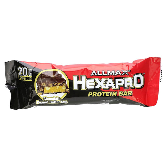 ALLMAX Hexapro Protein Bar, Chocolate Peanut Butter Cup, 20g Protein, Low Sugar - Image 1