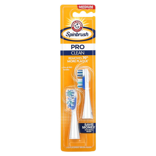Spinbrush, Pro Clean, Replacement Brush Heads, Medium, 2 Brush Heads - Image 1