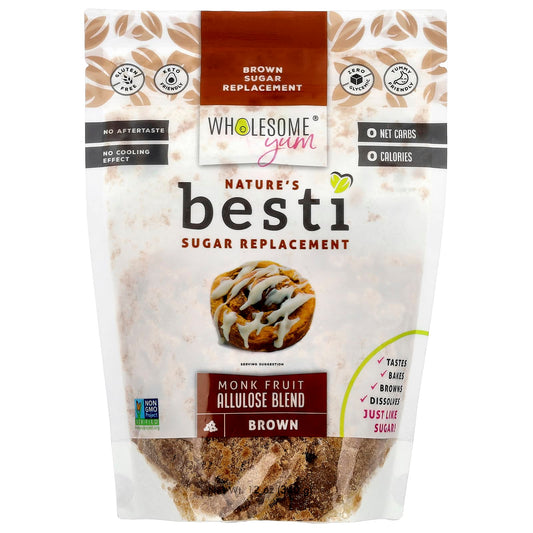 Wholesome Yum, Besti, Brown Sugar Replacement, Monk Fruit Allulose Blend, 12 oz (340 g) - Image 1