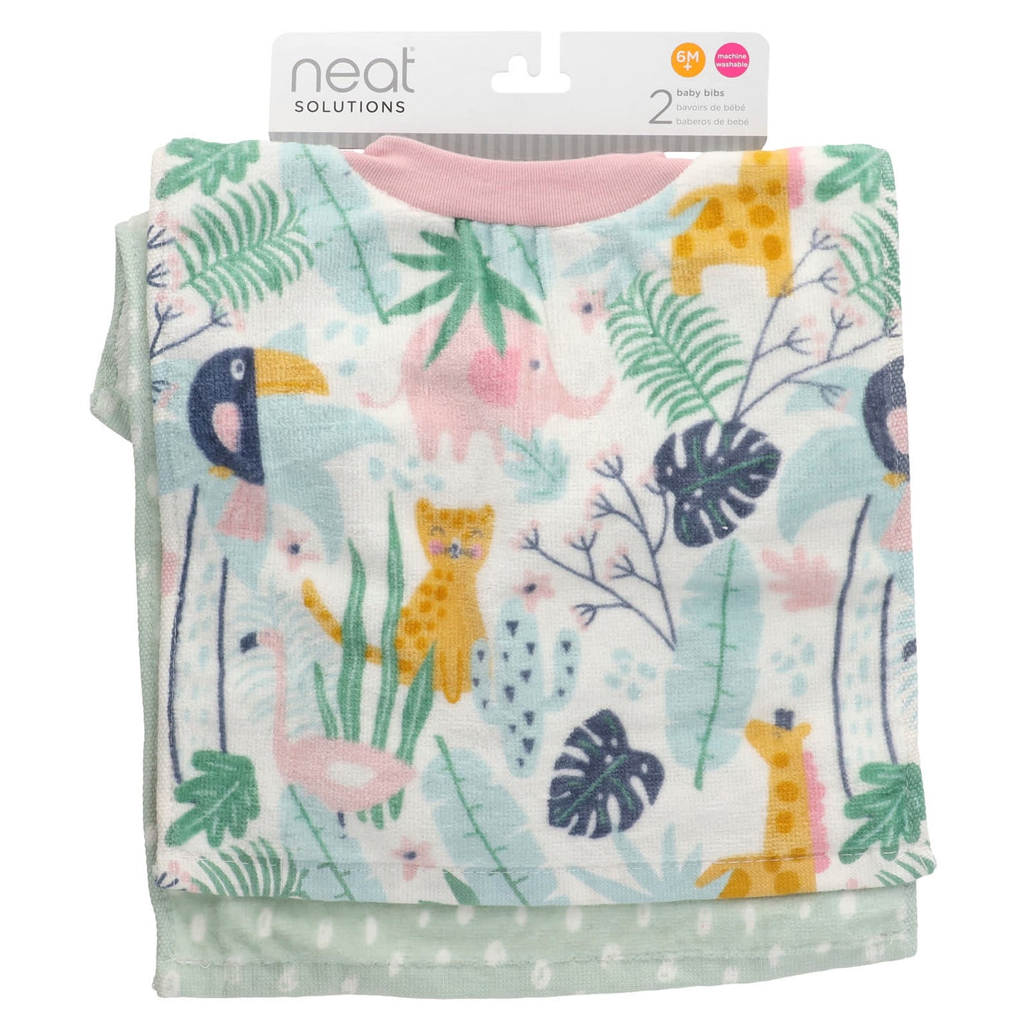 Neat Solutions, Baby Bibs, 6M+, Animals, 2 Count - Image 1