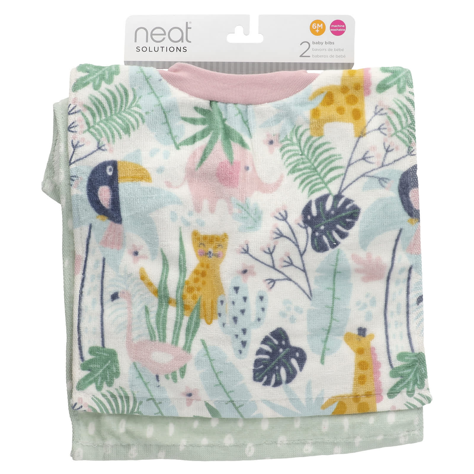 Neat Solutions, Baby Bibs, 6M+, Animals, 2 Count - Image 1