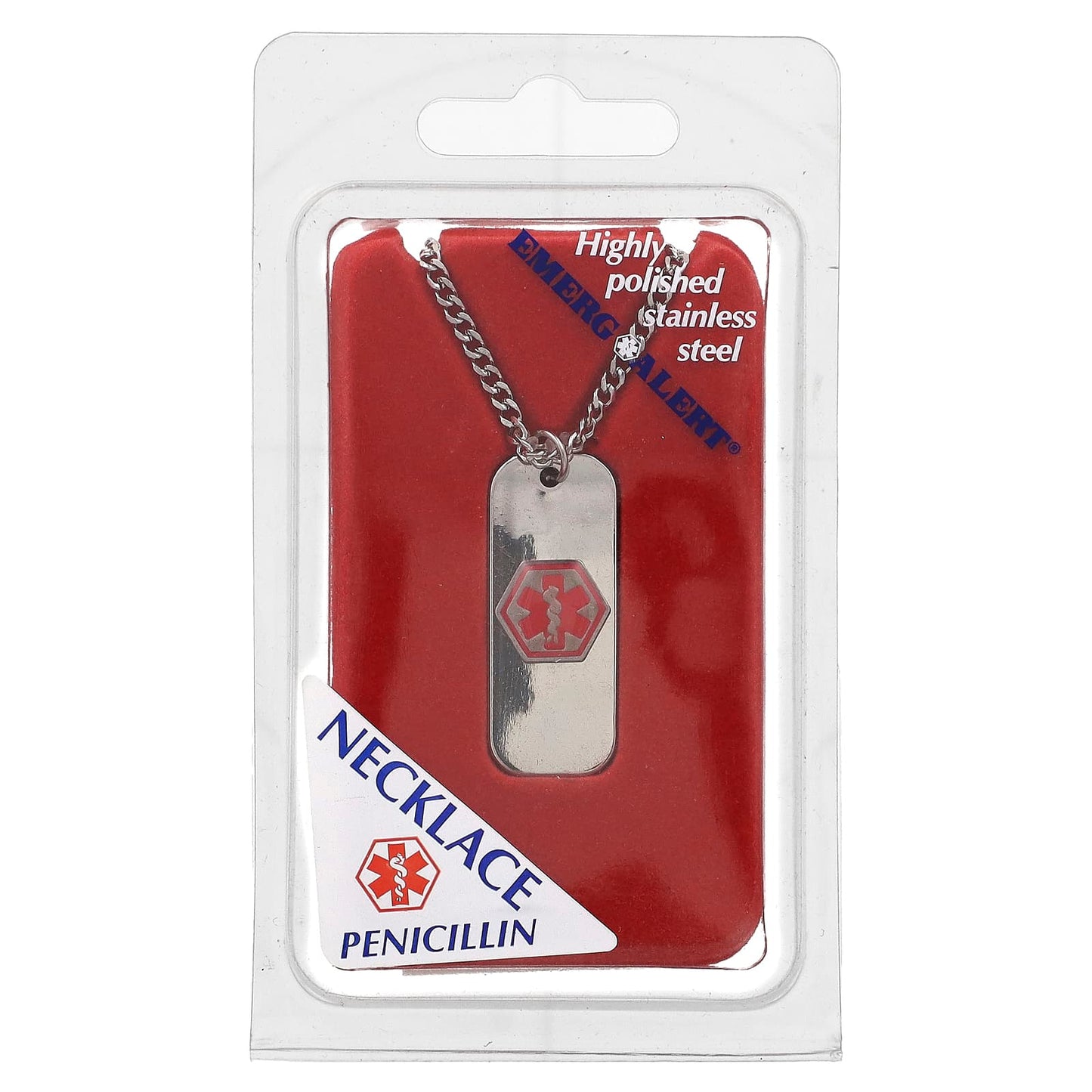Penicillin Allergy Alert Necklace - Medical ID Jewelry - Image 1