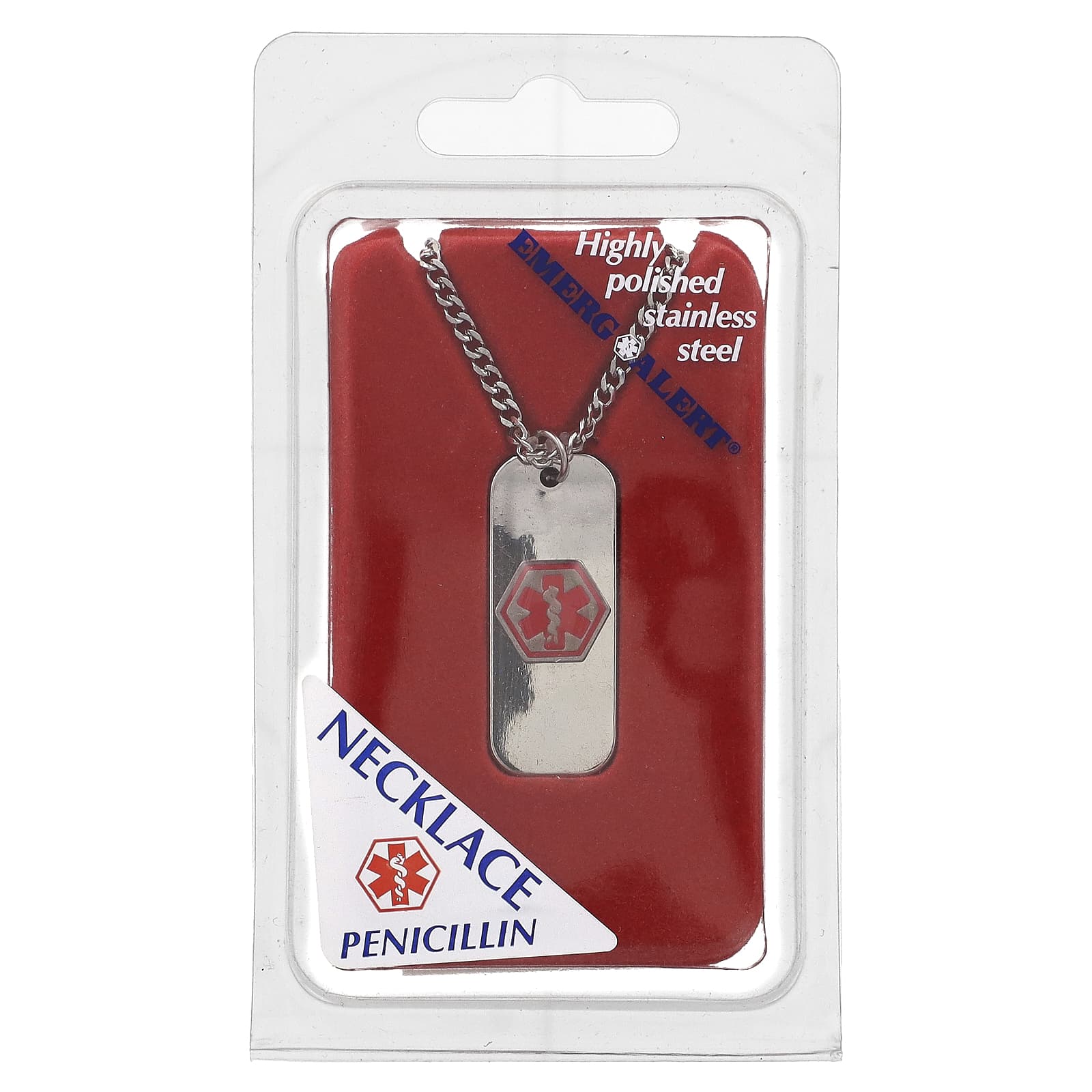 Penicillin Allergy Alert Necklace - Medical ID Jewelry - Image 1
