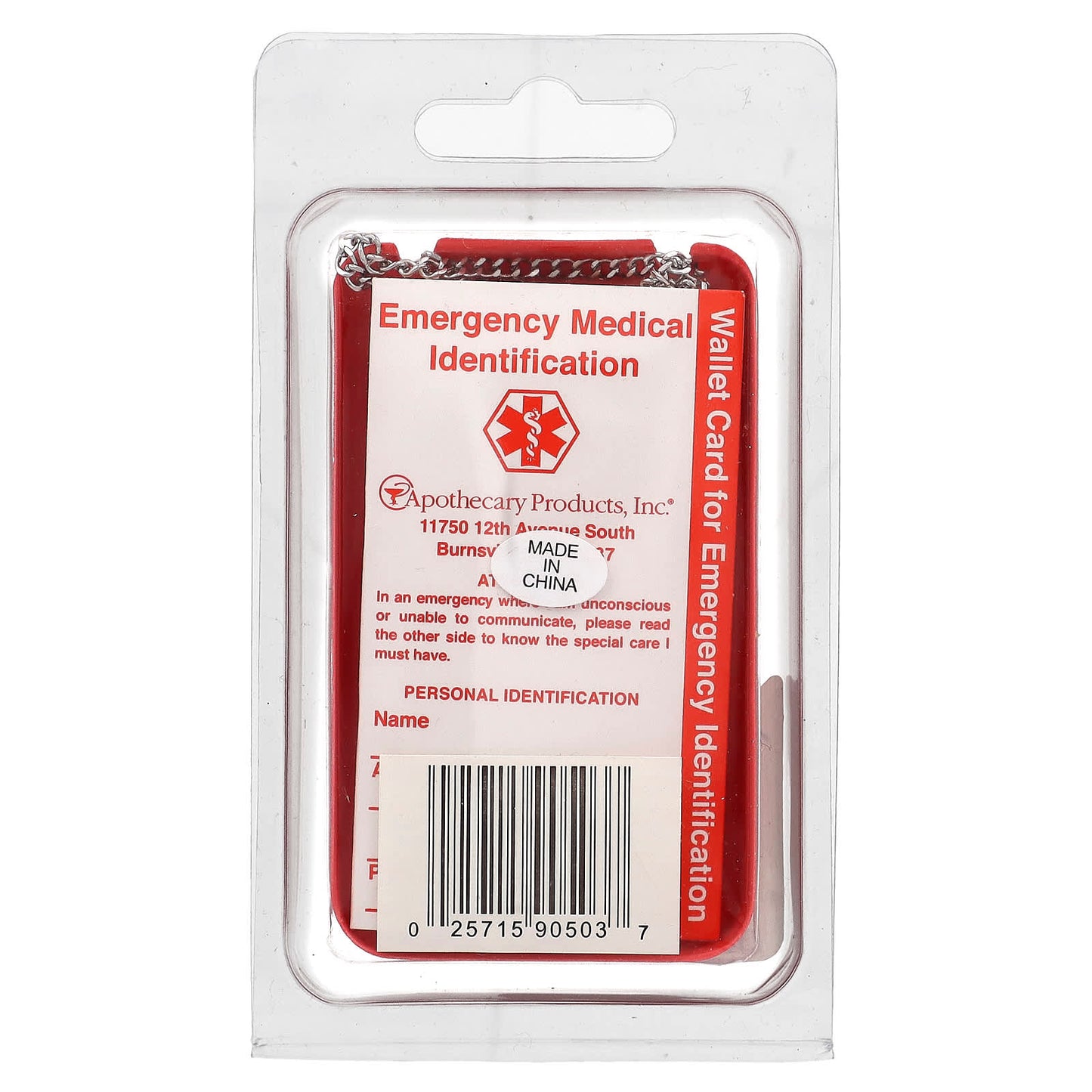 Diabetic Alert Necklace, Medical ID, Stainless Steel, Hypoallergenic - Image 2