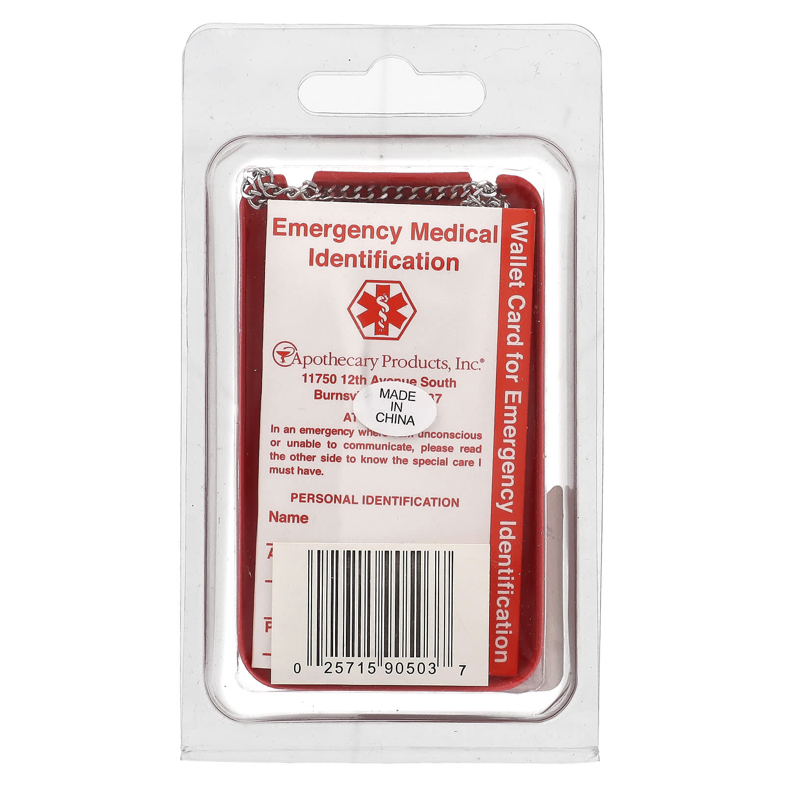 Diabetic Alert Necklace, Medical ID, Stainless Steel, Hypoallergenic - Image 2