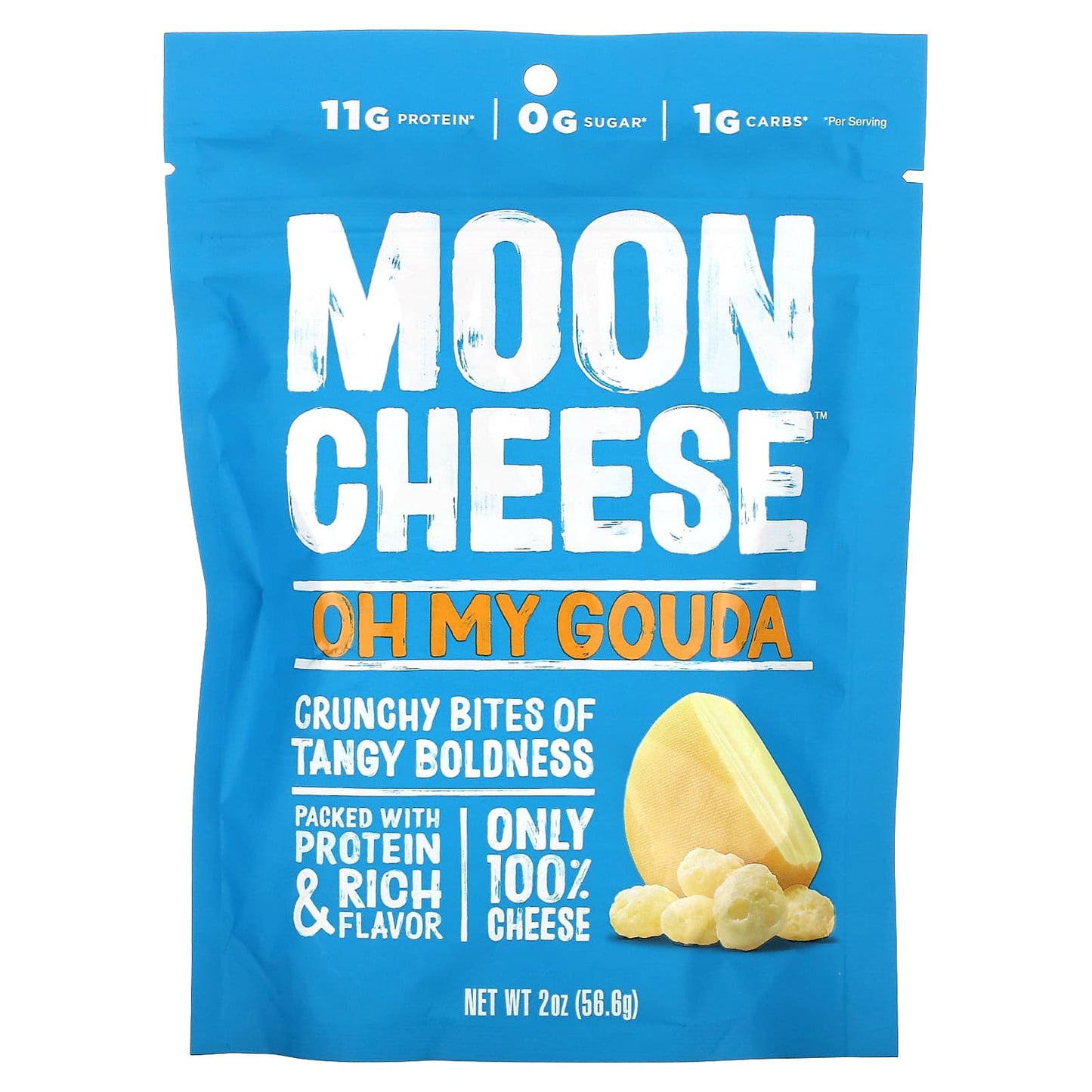 Moon Cheese, Crunchy Bites, Oh My Gouda, 2 oz (56.6 g) - Image 1