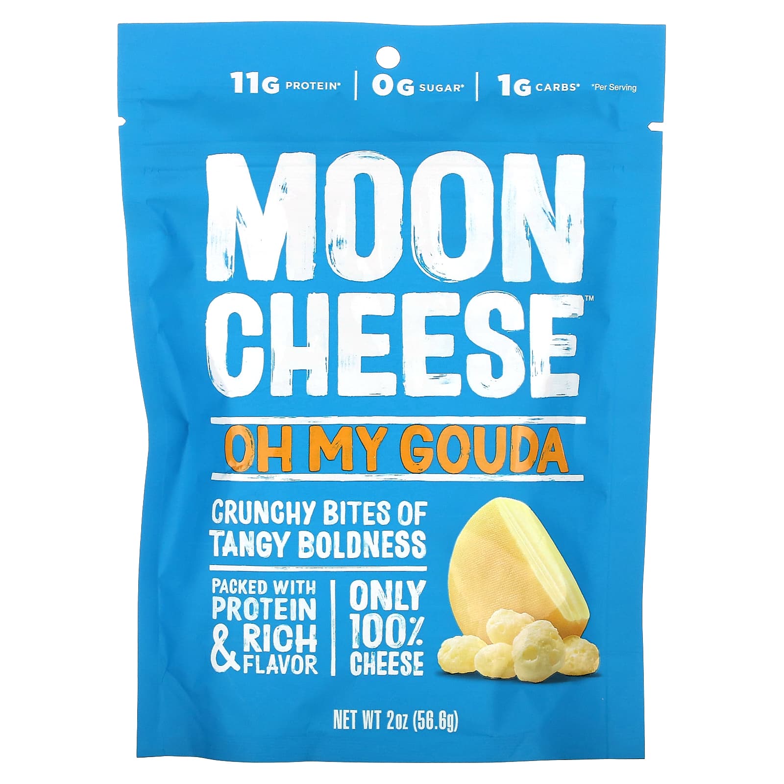 Moon Cheese, Crunchy Bites, Oh My Gouda, 2 oz (56.6 g) - Image 1
